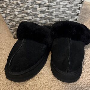 UGG Black Suede Mules